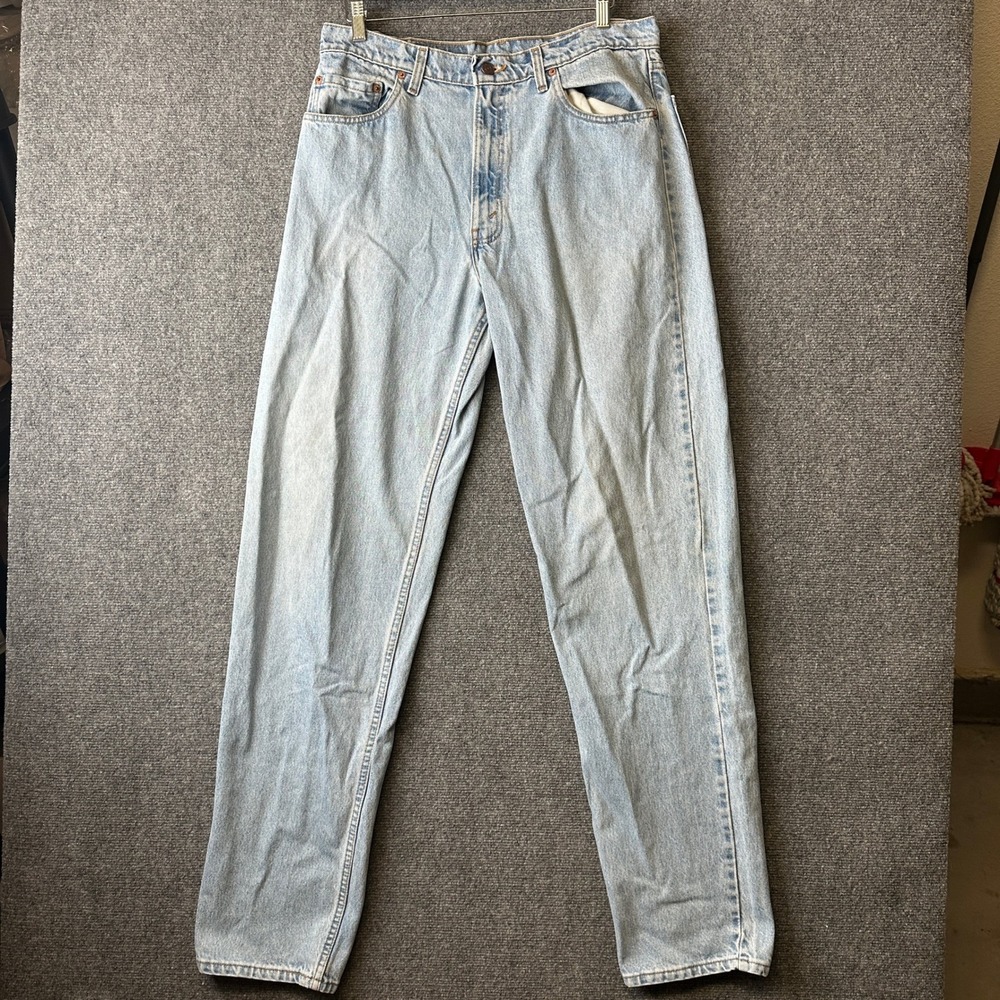Vintage Levis 550 Jeans Mens 34x36 Light Wash Denim USA Baggy Wide Leg Relaxed